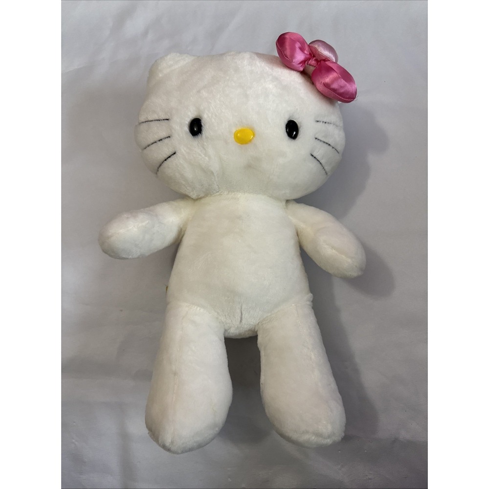 NWT Hello Kitty Sanrio Build a Bear Workshop White 18" Large Plush With Pink Bow
